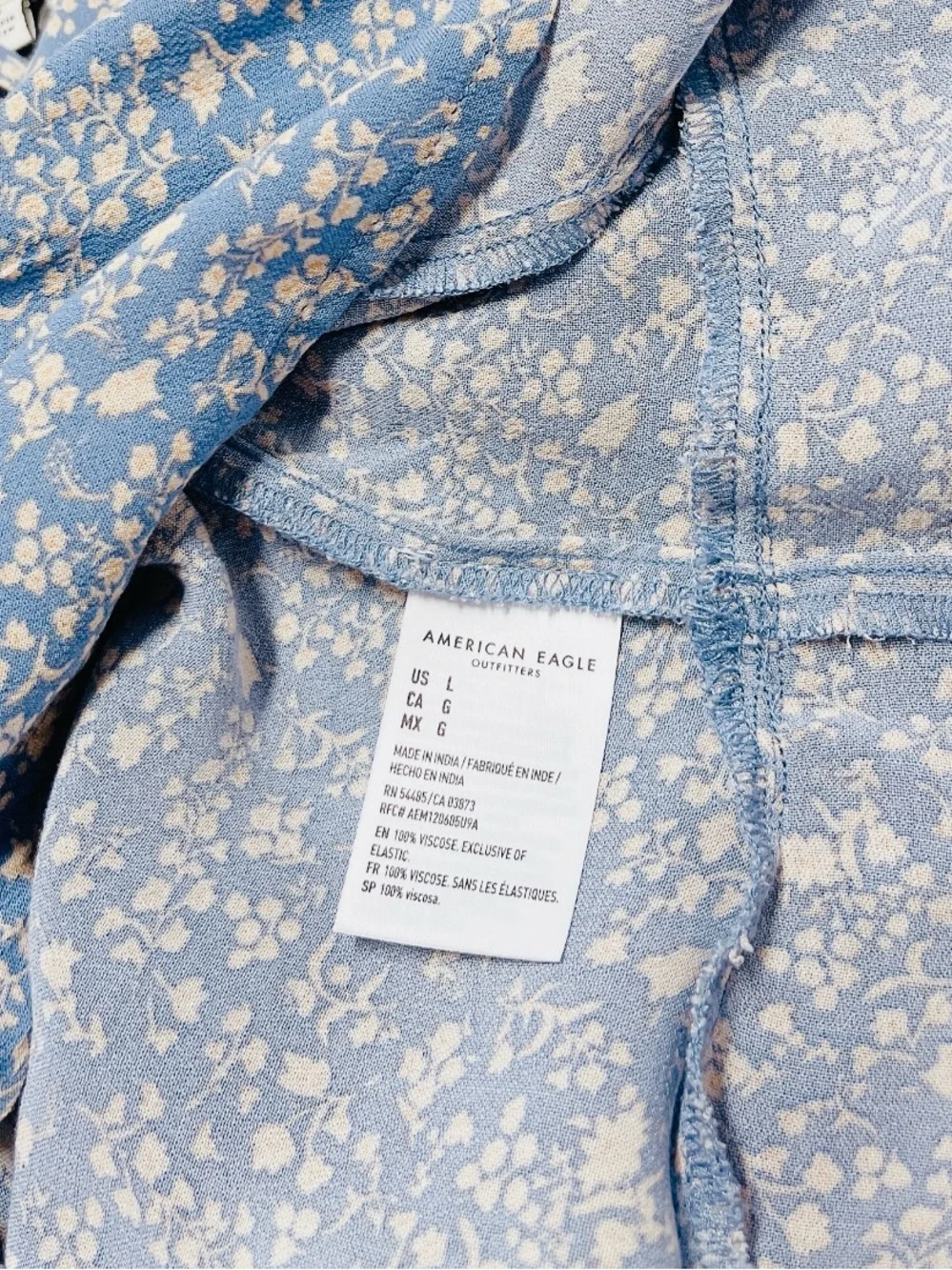 American Eagle Blue Floral Summer Mini Dress